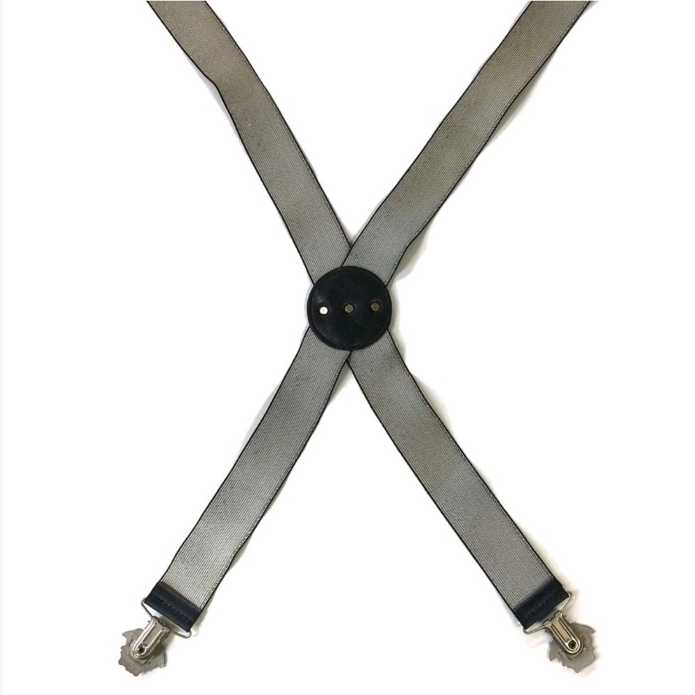 Versace Medusa Black Suspenders with Silver Accents & Medalion - Picture 7 of 11